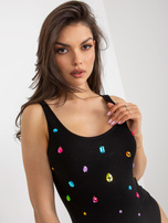 Hurtownia Czarne bawełniane body na ramiączkach