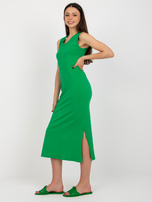 Hurt Zielona codzienna sukienka z rozcięciami OCH BELLA