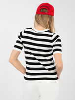 Czarny damski sweter z niewielkim haftem