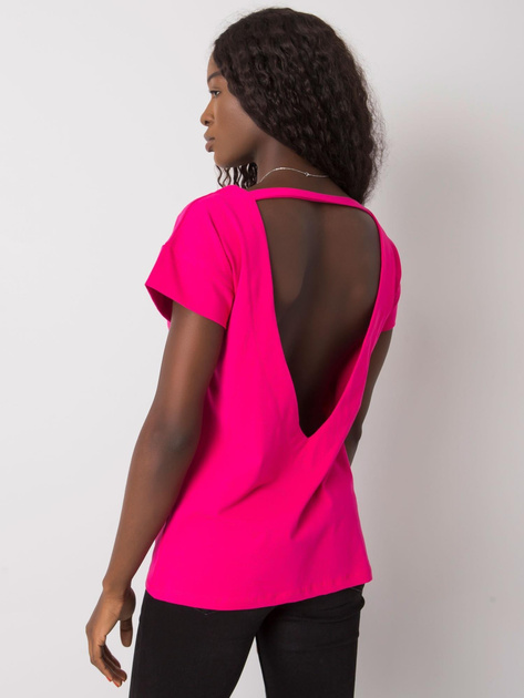 Fuksjowa bluzka z dekoltem na plecach Fadia
