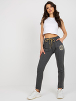 Hurt Ciemnoszare damskie spodnie dresowe z kieszeniami