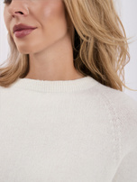 Light beige basic sweater with a blend of baby alpaca.