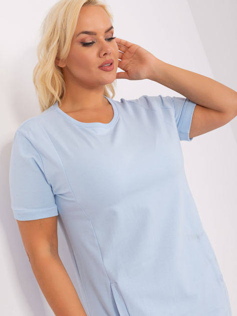 Hurt Jasnoniebieska sukienka plus size z bawełny