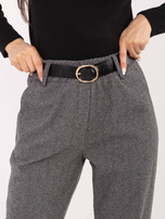 Ciemnoszare eleganckie spodnie z nogawką 7/8 RUE PARIS 