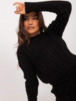 Hurt Czarny dwuczęściowy komplet dzianinowy w warkocze