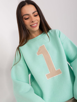 Hurtownia Miętowa bluza bez kaptura z ociepleniem 