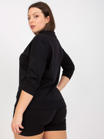 Černá každodenní blůza plus size s potiskem.