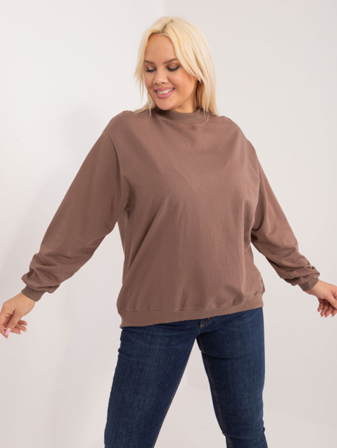 Brązowa bluza plus size bez kaptura Harmony