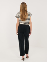 Czarne sztruksowe spodnie z kieszeniami  