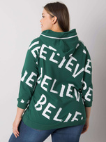 Tmavě zelená vzorovaná mikina plus size Perth.