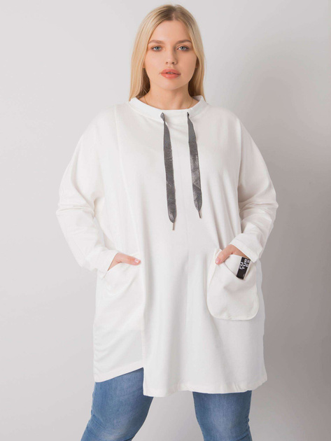 Ecru bawełniana tunika plus size Redmond