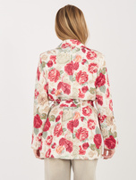 Czerwona długa marynarka z printem 