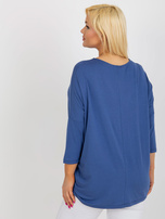 Hurt Light blue plus size basic blouse made of viscose.