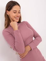 Brudnoróżowa sukienka bodycon z golfem RUE PARIS 