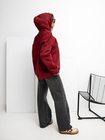 Bordowa bluza z kontrastowym napisem RUE PARIS