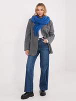 Ciemnoniebieski szal damski z dzianiny