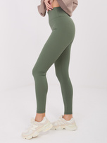 Khaki legginsy z wysokim stanem