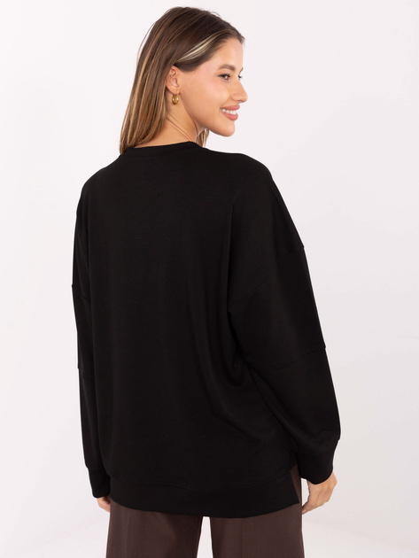 Czarna damska bluza w jednolitym kolorze