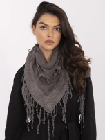 Ciemnoszara trójkątna chusta z bawełny