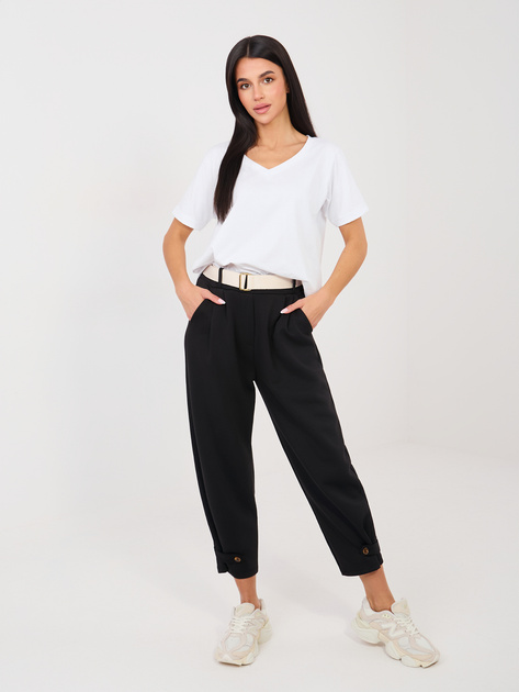 Czarne dresowe spodnie z paskiem