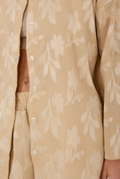 Beżowy letni komplet z wypukłym wzorem RUE PARIS 