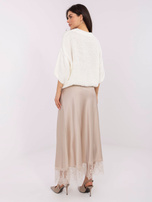 Light beige maxi skirt with lace RUE PARIS.