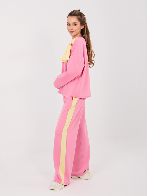 Różowy komplet z kontrastową kokardą RUE PARIS