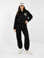 Czarny dresowy komplet z miękkiego materiału RUE PARIS 