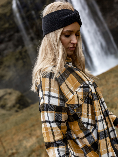 Żółto-czarna długa luźna koszula Orina