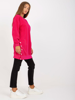 Hurtownia Fuksjowa prosta tunika basic z bawełny RUE PARIS 