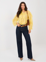 Żółta półprzezroczysta koszula z dekoltem V