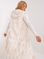 Hurtownia Ecru futrzana kamizelka z podszewką