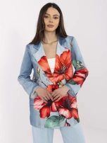 Niebieska damska marynarka z imitacją jeansu