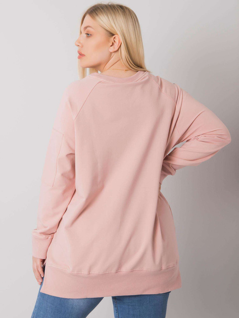 Brudnoróżowa tunika dresowa plus size Parma