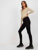Hurt Czarne dopasowane legginsy na co dzień z bawełny 