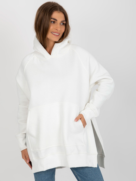 Hurt Ecru długa bluza kangurka z uszami przy kapturze