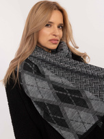 Hurtownia Szaro-czarny damski szal w romby