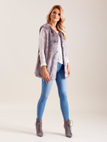 Szara kamizelka ze sztucznego futerka