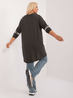 Hurt Ciemna khaki damska bluzka plus size o asymetrycznym kroju
