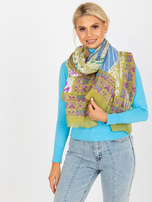 Hurtownia Zielona bawełniana chusta z printem