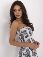 Granatowo-biały damski kombinezon bez rękawów