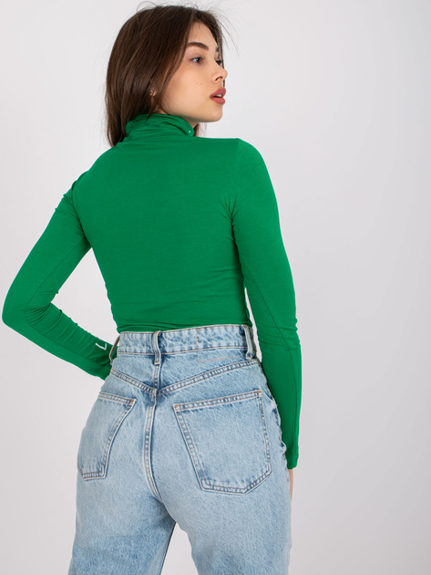 Zielona bluzka dopasowana z napisami Yarina