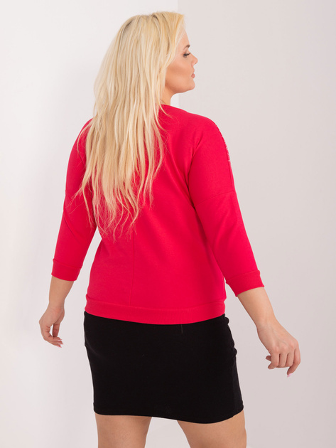 Hurt Czerwona damska bluzka plus size z nadrukiem