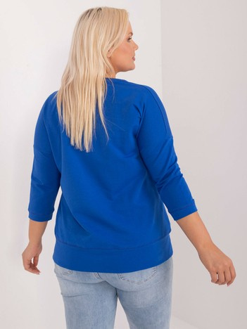 Hurt Kobaltowa bluzka bluzka plus size z bawełny 