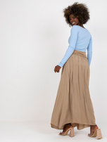 Ciemnobeżowa zwiewna spódnica maxi z wiskozy Clarence OCH BELLA 