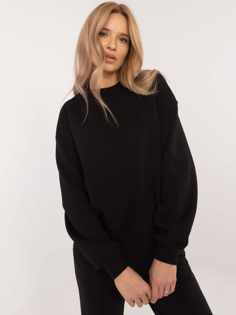 Hurtownia Czarna dresowa bluza basic od kompletu