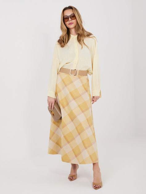 Jasnożółta rozpinana koszula z kołnierzykiem