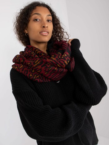 Black and burgundy sling chimney in animal patterns