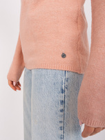 Hurt Jasnoróżowy sweter klasyczny z dekoltem V