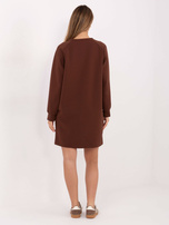 Brązowa dresowa sukienka oversize